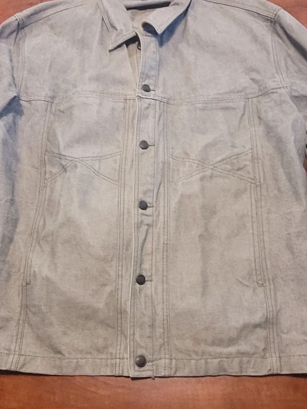 Marithe Francios Girbaud 90s Men's Light Gray Lightweight Denim Jacket